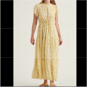 Yellow and Floral Paisley Maxi Dress